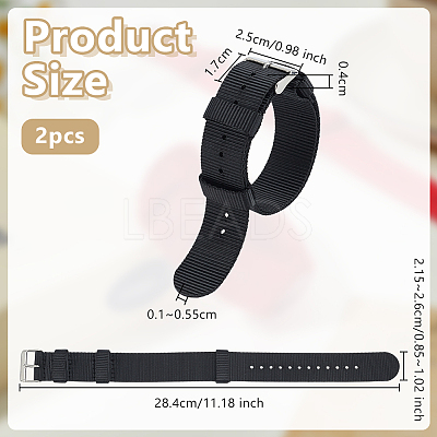 2Pcs Nylon Watch Band DIY-OC0015-17B-1