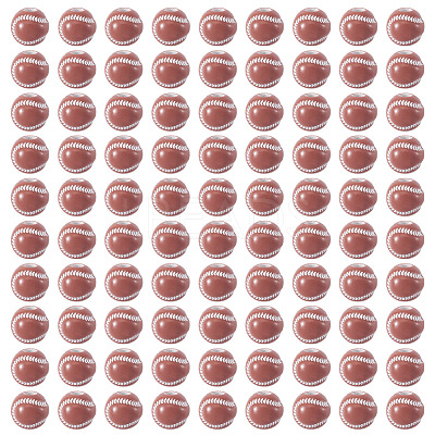 300Pcs Spray Printed Opaque Acrylic European Beads SACR-TA0001-56-1