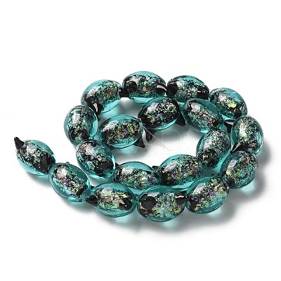 Handmade Foil Lampwork Beads Strands FOIL-Z001-04H-1