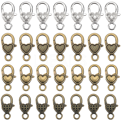 40Pcs 4 Styles Alloy Lobster Claw Clasps FIND-SP0003-47-1