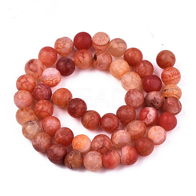 2 Strands Natural Crackle Agate Beads Strands G-HY0001-27-1