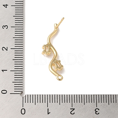 Brass with Clear Cubic Zirconia Stud Earring Findings LS-KK-G499-02G-1