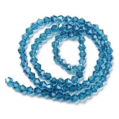 Transparent Electroplate Glass Beads Strands GLAA-F029-4mm-C01-1