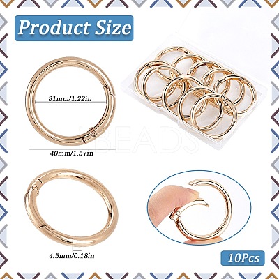10Pcs Alloy Spring Gate Rings FIND-SP0001-38G-1