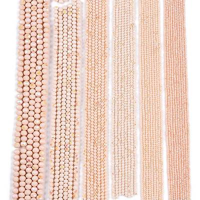 Electroplate Opaque Solid Color Glass Beads Strands EGLA-A044-P4mm-L05-1