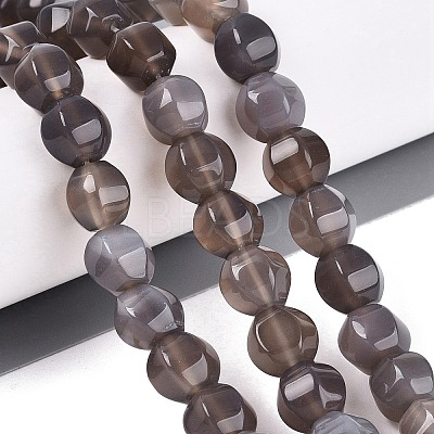 Natural Grey Agate Beads Strands G-Q608-08A-06-1