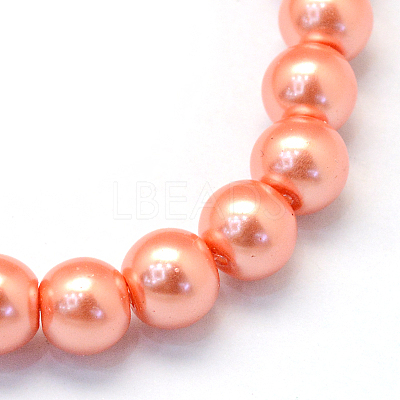 Baking Paint Pearlized Glass Pearl Round Bead Strands HY-Q003-6mm-77-1