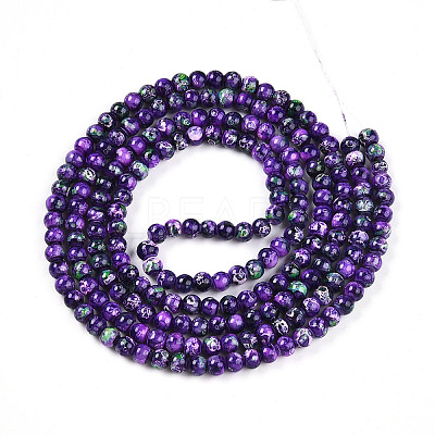 Baking Paint Glass Beads Strands DGLA-N003-4mm-A07-1