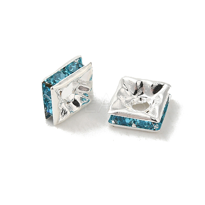 Brass Rhinestone Spacer Beads RSB072-13S-1