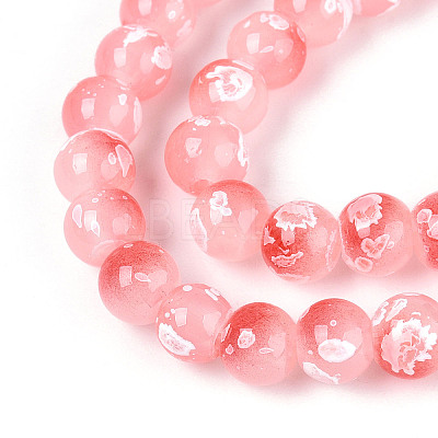 Baking Paint Glass Beads Strands DGLA-N015-6mm-03-1