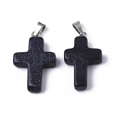 Synthetic Blue Goldstone Pendants G-J354-03A-1