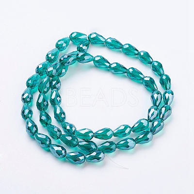 Electroplate Glass Beads Strands EGLA-R008-15x10mm-M-1