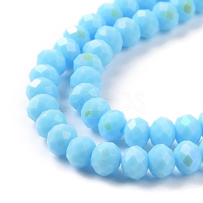 Electroplate Opaque Solid Color Glass Beads Strands EGLA-A034-P8mm-L11-1