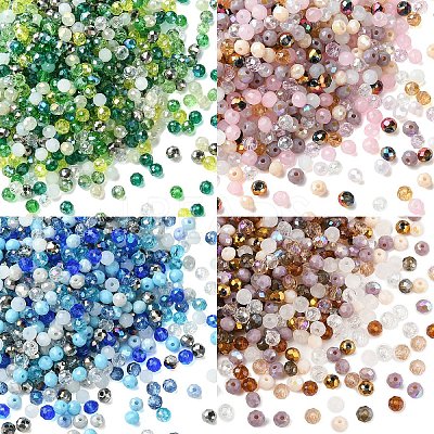1000Pcs 10 Colors Electroplate Transparent Glass Beads EGLA-YW0005-72B-1