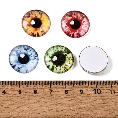 Printed Transparent Glass Cabochons GL-CBAA22A-10-1