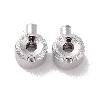 Anti-Tarnish Rhodium Plated 925 Sterling Silver Crimp Beads STER-D035-01P-1