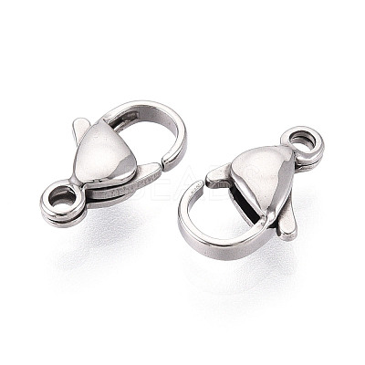 304 Stainless Steel Lobster Claw Clasps STAS-T065-12mm-34P-1