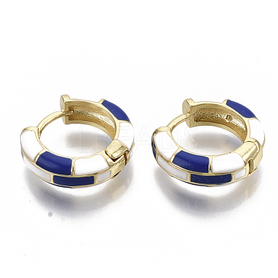 Brass Huggie Hoop Earrings EJEW-S209-06B-1