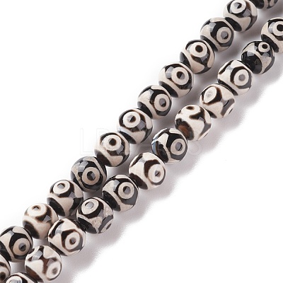 Natural Tibetan 3-Eye dZi Agate Beads Strands G-F354-07-1