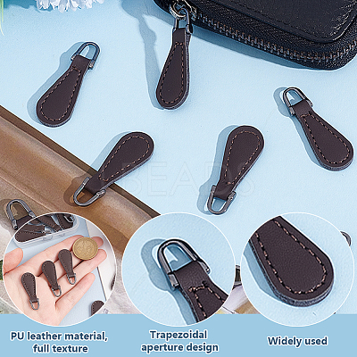 20Pcs PU Leather Zipper Puller FIND-GO0002-93-1