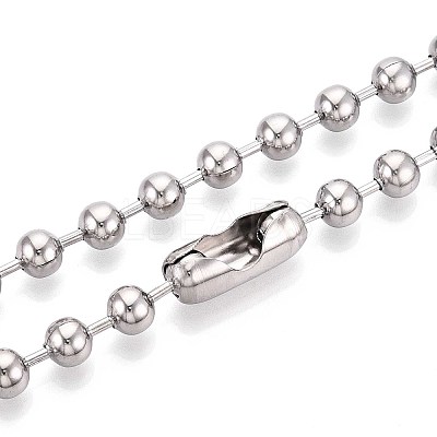 Non-Tarnish 304 Stainless Steel Ball Chain Necklaces for Women NJEW-G135-01B-P-1