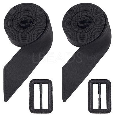 2Pcs Tie a Knot Polyester Waist Belt with Plastic Buckle AJEW-GF0014-53B-1