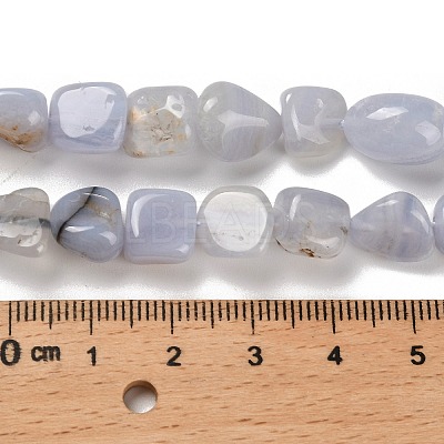 Natural Blue Lace Agate Beads Strands G-P497-01E-71-1