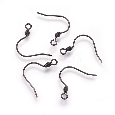 304 Stainless Steel Earring Hooks Ion Plating(IP) STAS-O119-07B-1