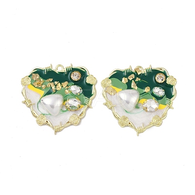 Rack Plating Alloy Enamel Pendants FIND-I038-16D-1