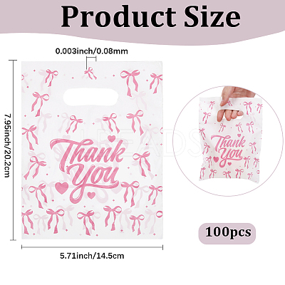 100Pcs Bowknot Thank You Printed Eco-Friendly Reusable Bags ABAG-SP0001-61A-A-1