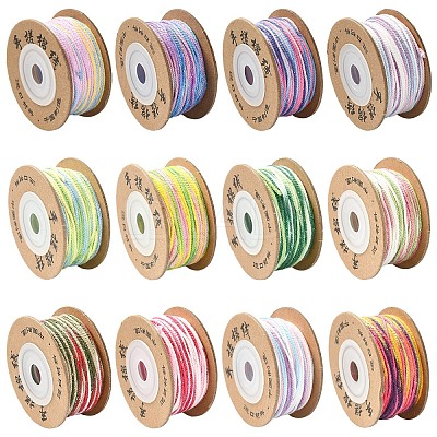 4 Rolls 4 Colors Segment Dyed Macrame Cotton Cord OCOR-YW0001-27B-1