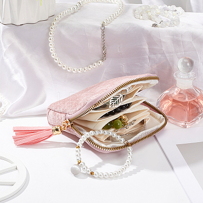 Velvet Jewelry Storage Zipper Bags with Tassel ABAG-PA0001-01B-1