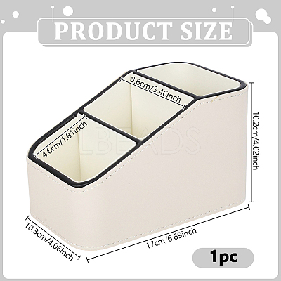 3-Grid Imitation Leather Desktop Storage Boxes CON-WH0095-233A-1