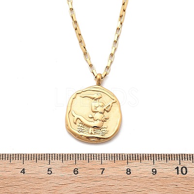 304 Stainless Steel Constellation Pendant Necklaces NJEW-K392-01G-06-1