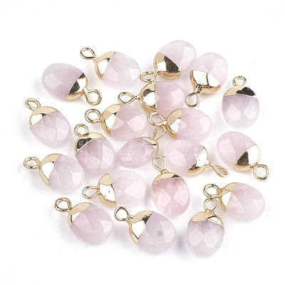 Electroplate Natural Rose Quartz Charms G-S344-09E-1