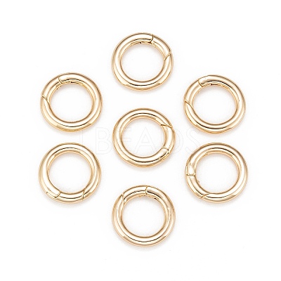Brass Spring Gate Rings X-KK-T014-90G-1