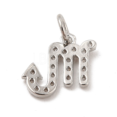 Brass Micro Pave Cubic Zirconia Charms KK-E077-02P-10-1