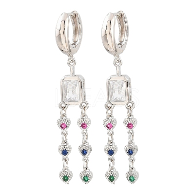 Brass Micro Pave Cubic Zirconia Chandelier Earrings KK-CBA8324-15P-1