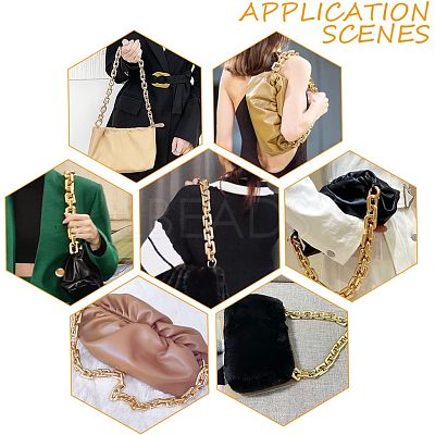 2Pcs 2 Style CCB Plastic Rectangle Cross Chain Bag Straps AJEW-CA0003-30-1