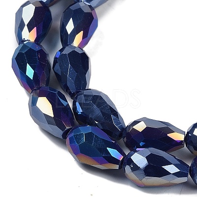 Opaque Solid Color Electroplate Glass Beads Strands LS-EGLA-N013-P6mm-B03-1