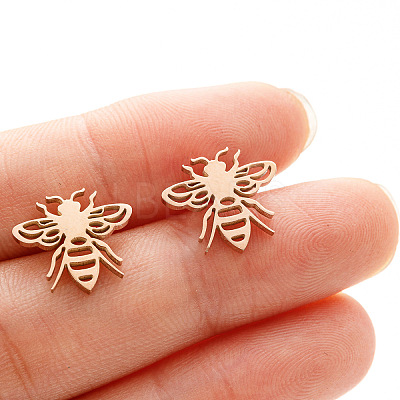 Bees 201 Stainless Steel Stud Earrings FS-WGD71BE-04-1