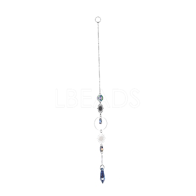 AB Color Plated Crystal Bullet Big Pendant Decorations LS-HJEW-G019-03C-1