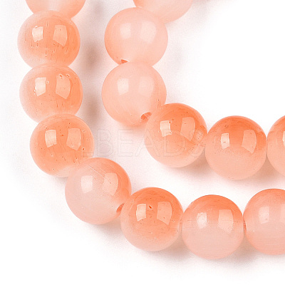 Baking Paint Imitation Jade Glass Round Bead Strands X1-DGLA-N003-10mm-07-1