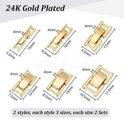 6 Style Brass Watch Band Clasps KK-PH0013-20-1