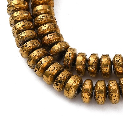 Electroplated Natural Lava Rock Beads Strands G-A256-E01-01F-1