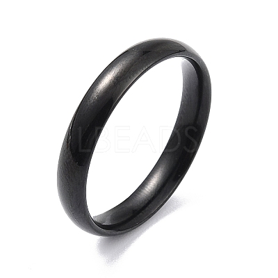 Ion Plating(IP) 304 Stainless Steel Simple Plain Band Finger Ring for Women RJEW-B036-03EB-1