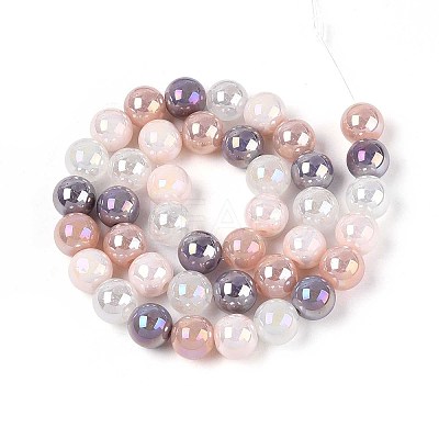 Electroplate Glass Beads Strands EGLA-N019-10mm-01-1