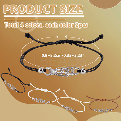 8Pcs 4 Colors 304 Stainless Steel Macrame Pouch Bracelet Making for Stone Holder AJEW-PH0011-84-1