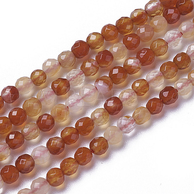Natural Red Agate Beads Strands G-F596-35-3mm-1