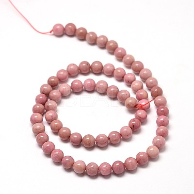 Natural Rhodonite Round Bead Strands G-P072-38-8mm-1